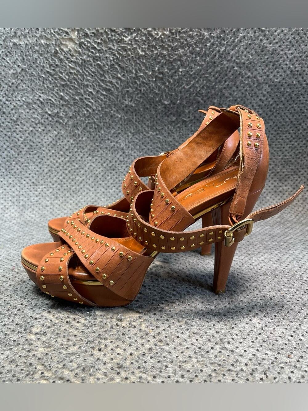 Vero Cuoio Brown Leather Heels Size 9.5 Women’s